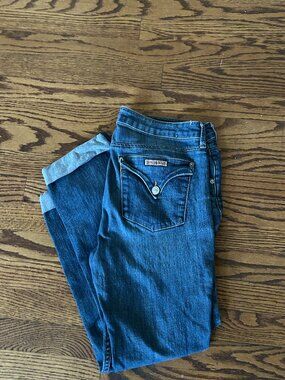 Hudson Bacara Cropped Straight Cuffed Jeans Size 31